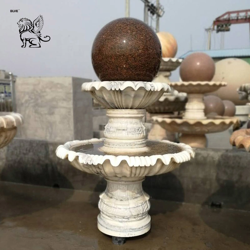 Outdoor Stone Garden Feng Shui Ball Fountain Marble Floating Ball Water Fountain