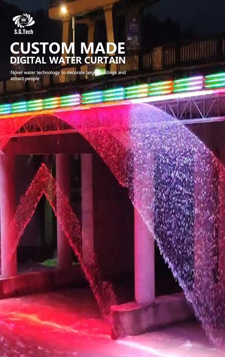 Easy Install Outdoor Rain Fall Water Feature Digital Water Curtain