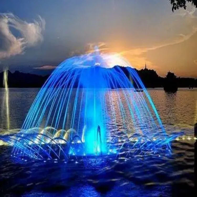 Indoor and Outdoor Lake or Garden Small Music LED Lights Water Fountain Factory by China Fountain Factory G. Y. S. X