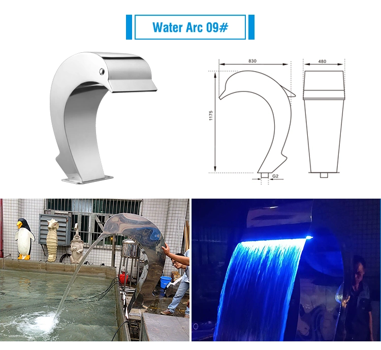 Indoor Decoration Stainless Steel Swimming Pool Artificial Waterfall Fountain Shower