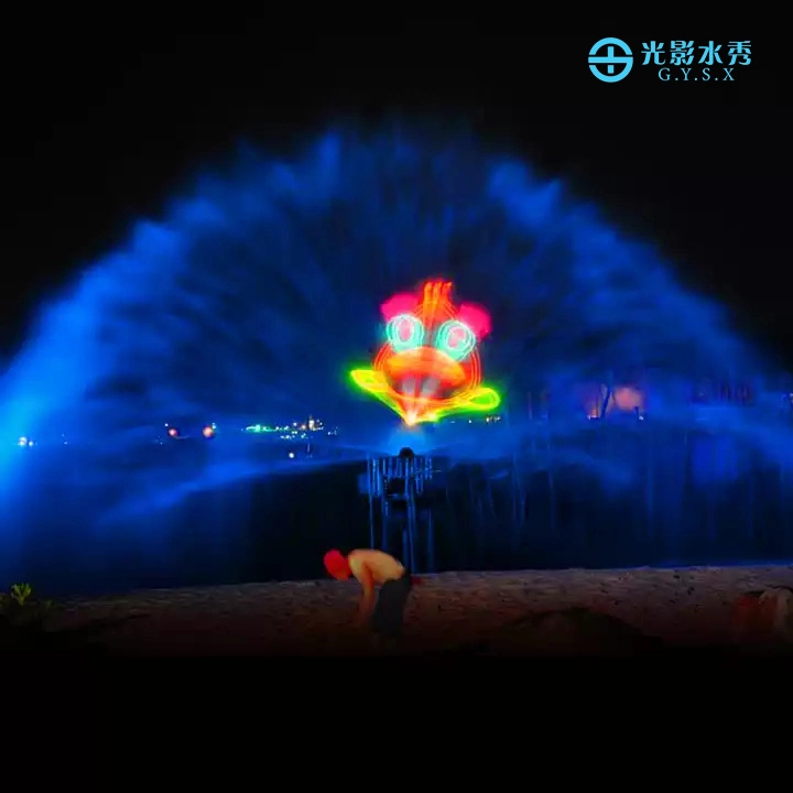 Large Outdoor Music Fountain Water Projection Screen Movie Fountain Waterfall 3D Laser Light Water Show