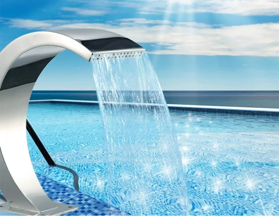 Acryl Pool Kaskade Teiche Wasserfälle Brunnen Wasser Garten Cascadas Künstliche Interiores De PARA Piscina Vorhang LED Lichter