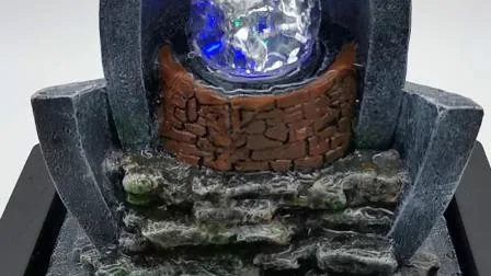 Tisch-Zimmerbrunnen aus Polyresin mit LED-Licht, Heimdekoration