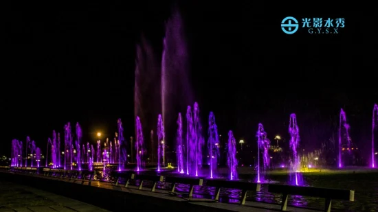 Nationalpark 110 m tanzender Wassershow-Brunnen mit RGB-Licht und Laserfeuer