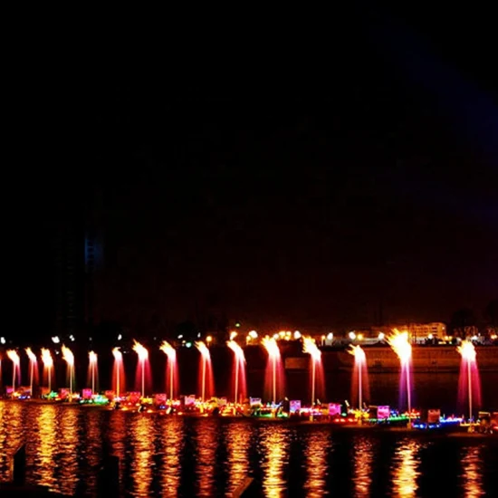 Luxuriöse Wasserspiele, Wassershow, musikalischer Teichbrunnen, Feuerwasserbrunnen