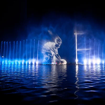 Programmierbare Show-Wasserleinwand-Filmfontäne mit Laser-LED-Licht