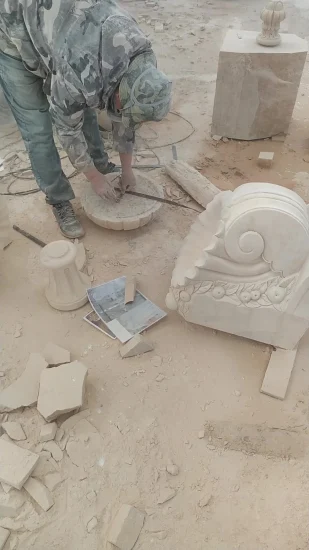 Handgeschnitzter hochwertiger weißer Marmorbrunnen mit Löwenskulptur (SY-F132)