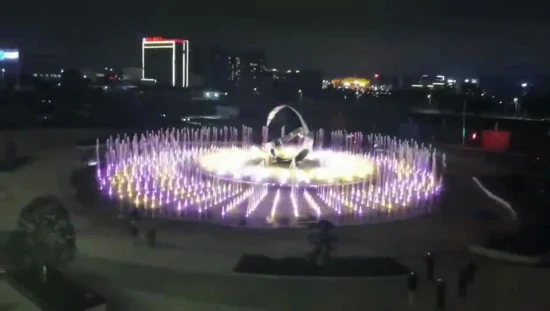 Free Design Dia Round Music Dancing Bodenbrunnen mit LED-Leuchten Gartenbrunnen